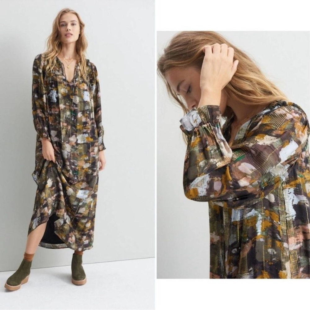 Anthropologie Blair Shimmer Maxi Dress XS